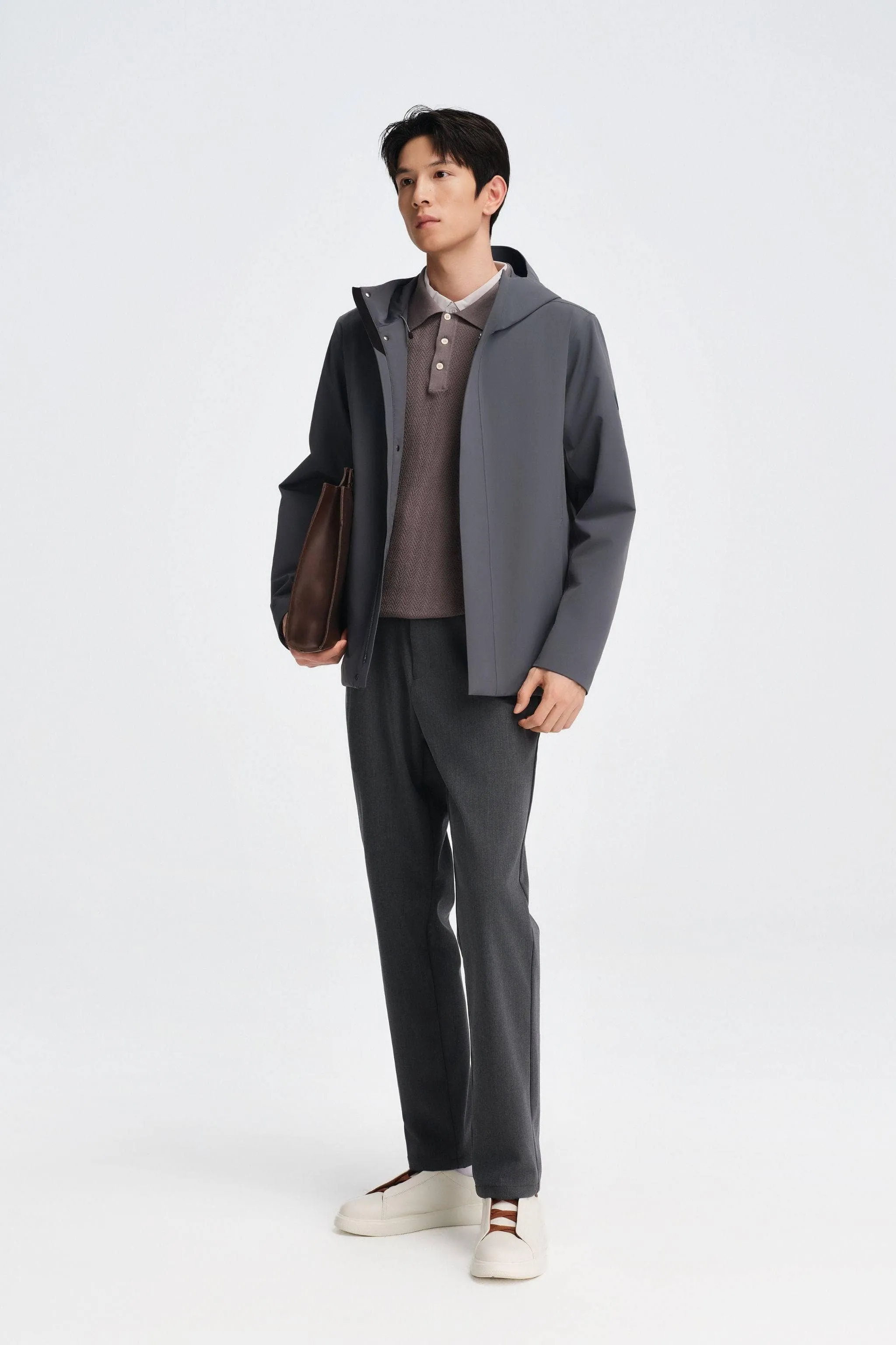 Men's Short Length Goose Down Business Jacket With Hood sold by Bosideng product image thumbnail 3