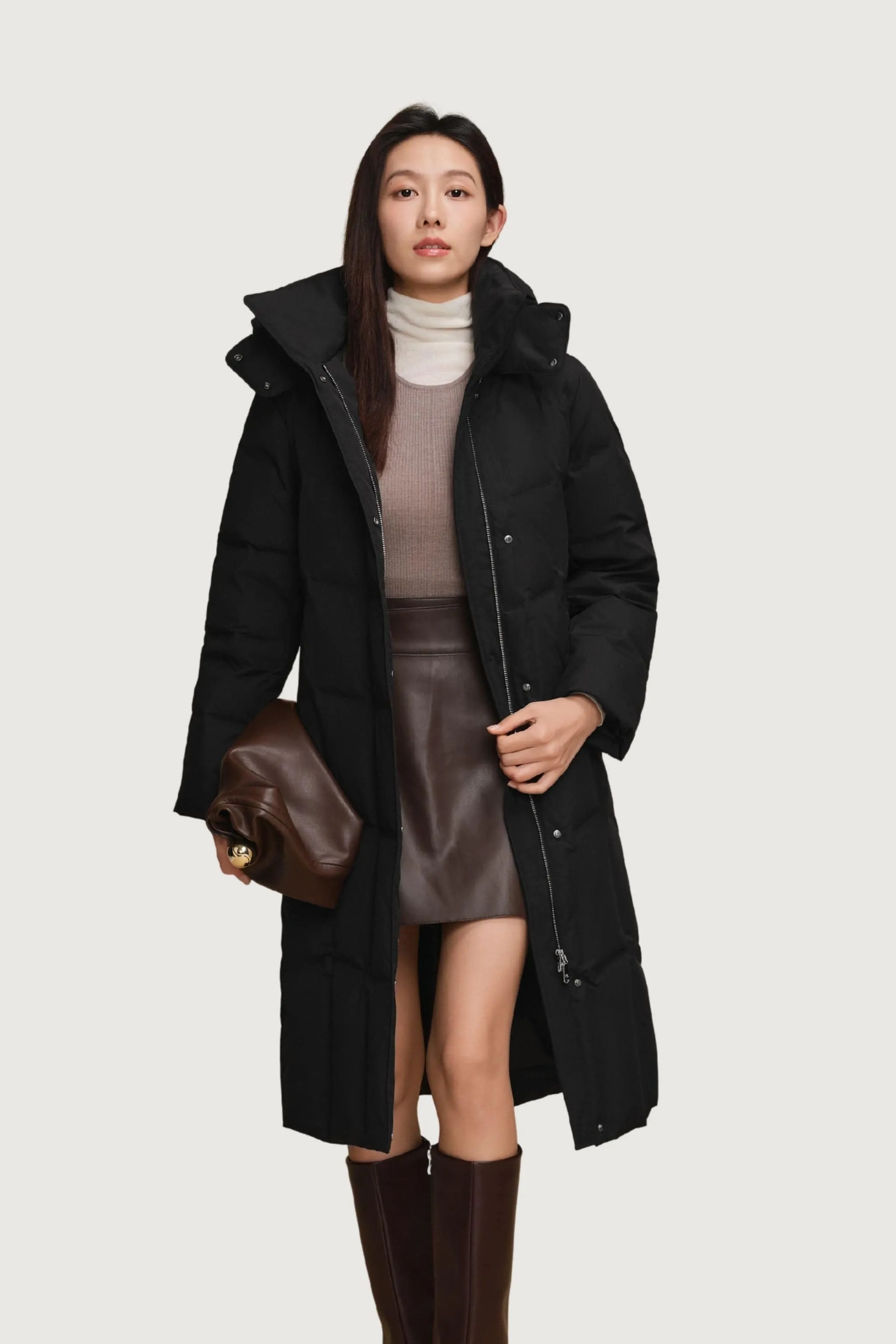 Women's Long Hooded Goose Down Jacket With Belt 146 sold by Bosideng product image thumbnail 4