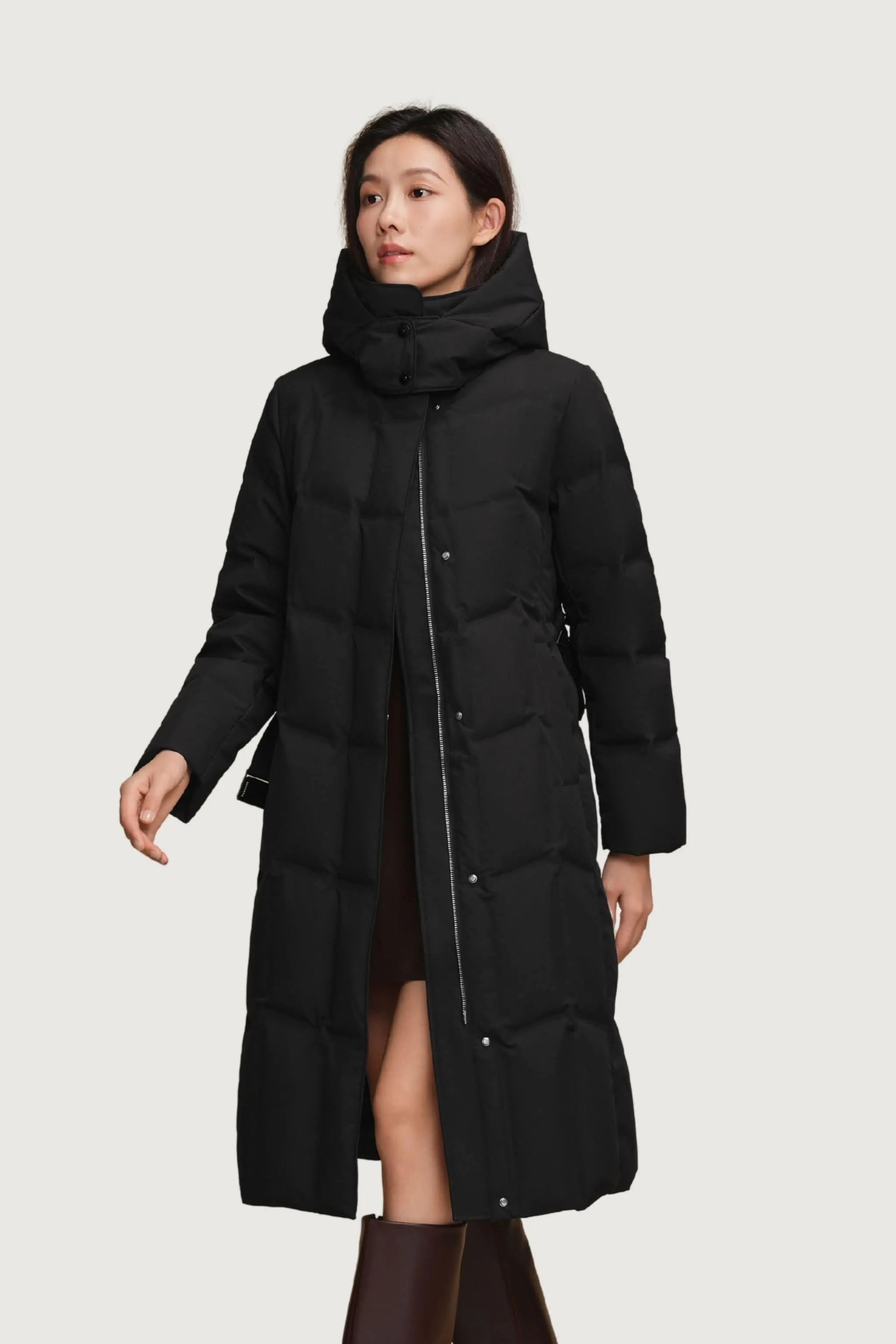 Women's Long Hooded Goose Down Jacket With Belt 146 sold by Bosideng product image thumbnail 2