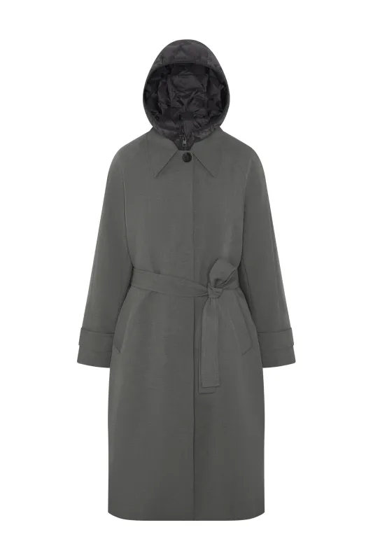Women's Long 3 in 1 Goose Down Trench 926 made by Bosideng