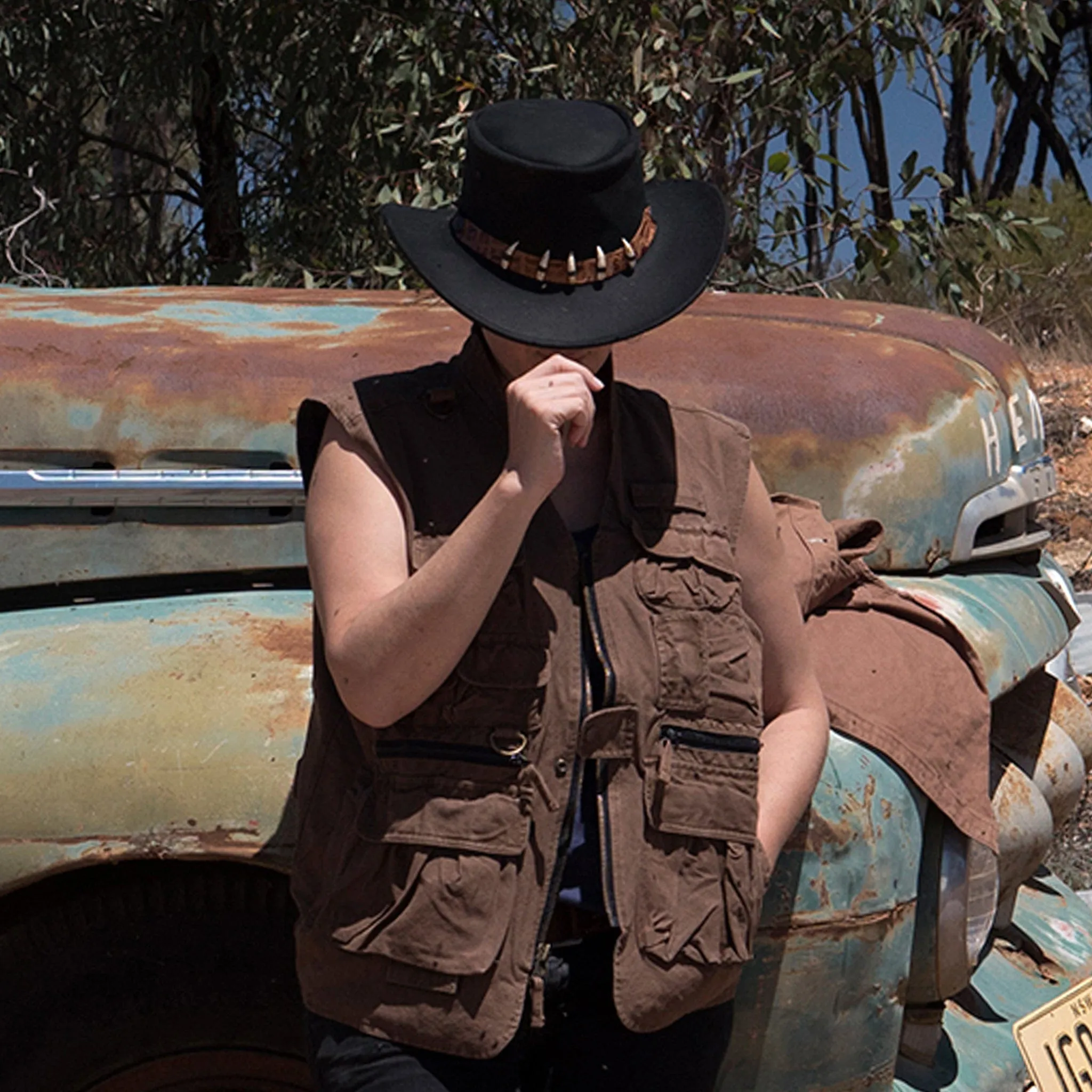 The Croc Leather Hat sold by Kakadu product image thumbnail 2