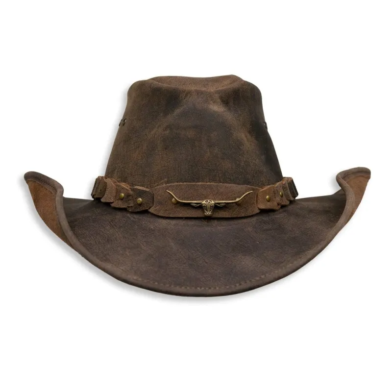 Brumby Shapeable Leather Hat in Tobacco sold by Kakadu
