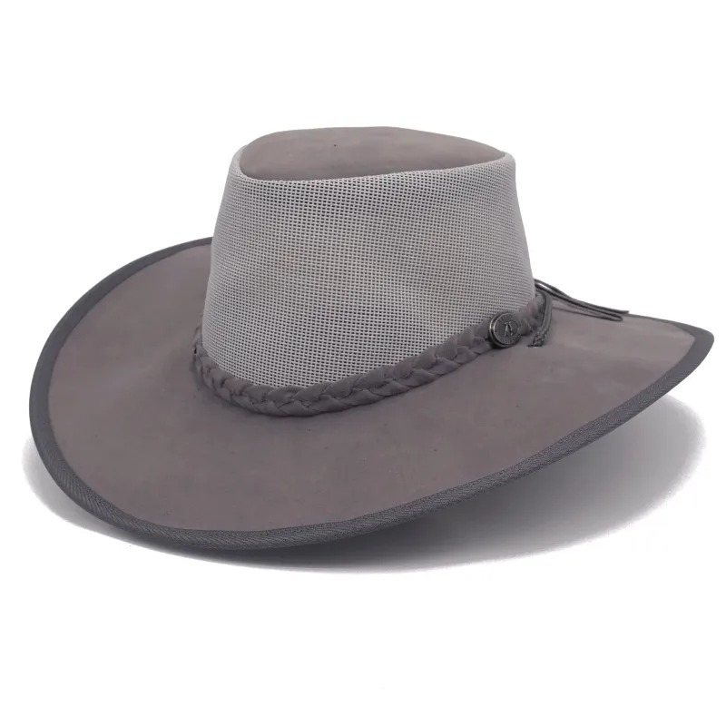 Kalgoorlie Wide Brim Soaka Breeze Hat in Grey sold by Kakadu