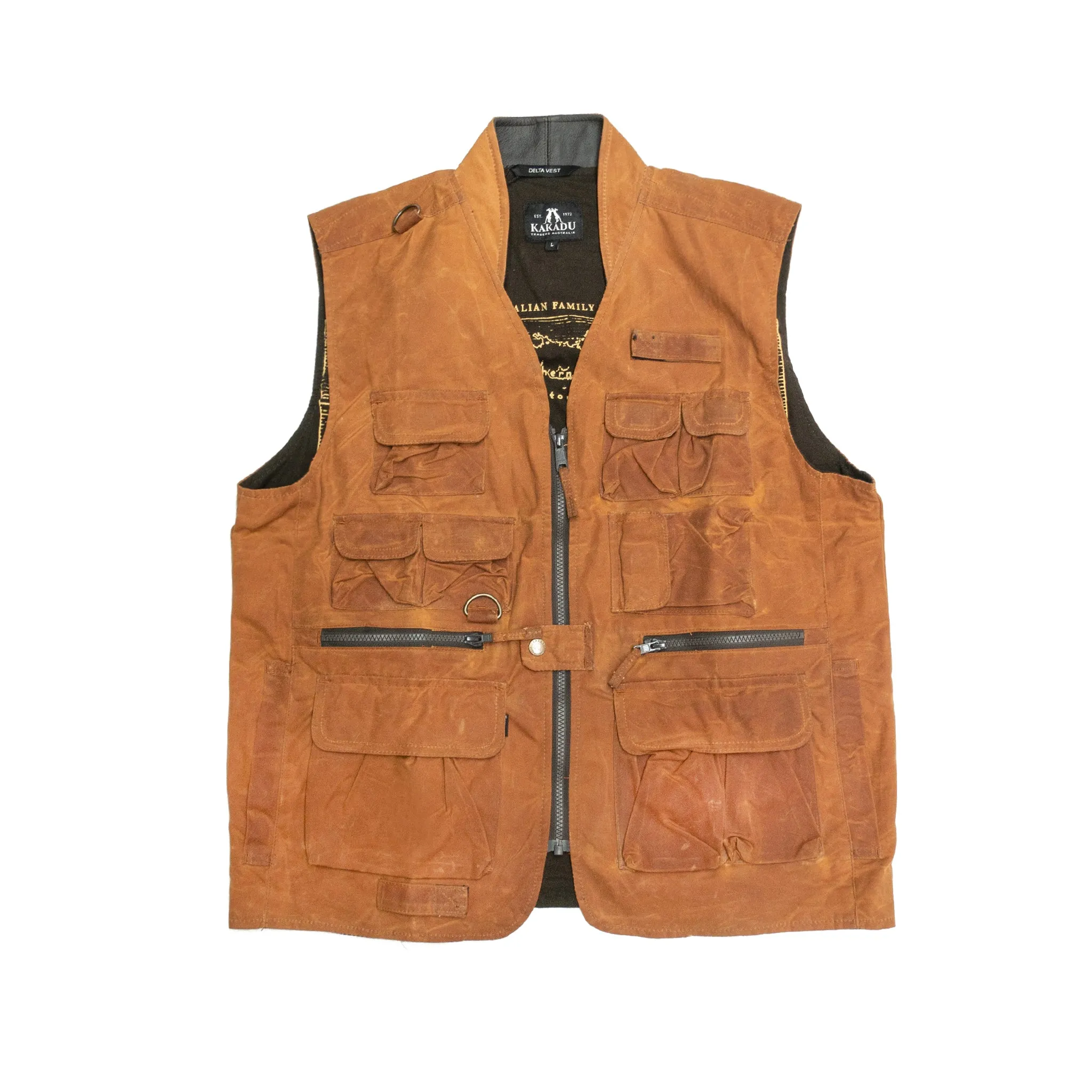 Traveller Multi-Pocket Vest in Bronze sold by Kakadu