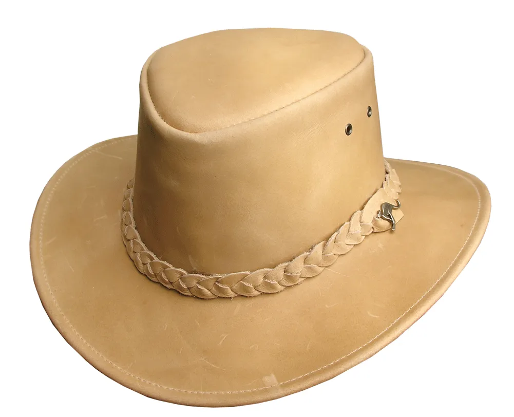 Nullarbor Leather hat in Bone sold by Kakadu