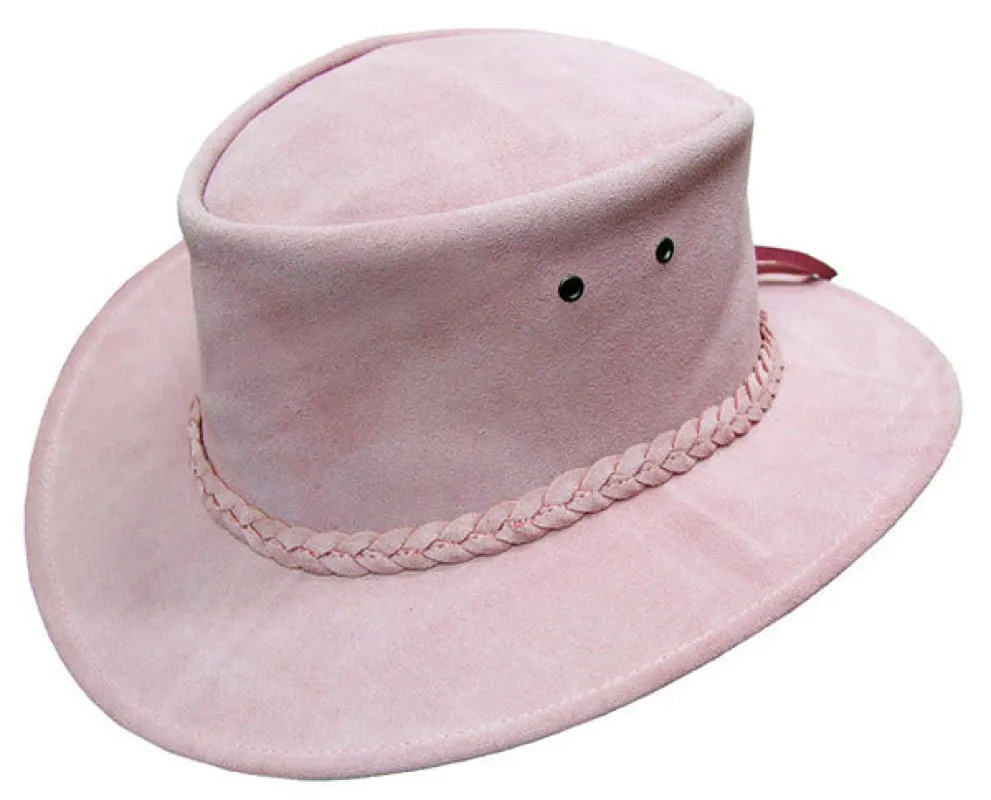 Colonial Hat In Pink Suede made by Kakadu