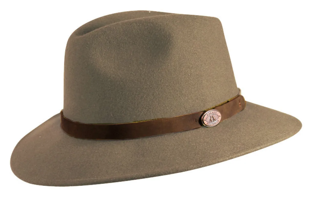 Clancy Wool Felt Hat In Taupe sold by Kakadu