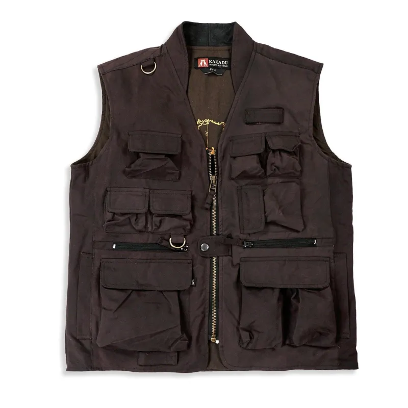 Traveller Multi-Pocket Vest in Black sold by Kakadu