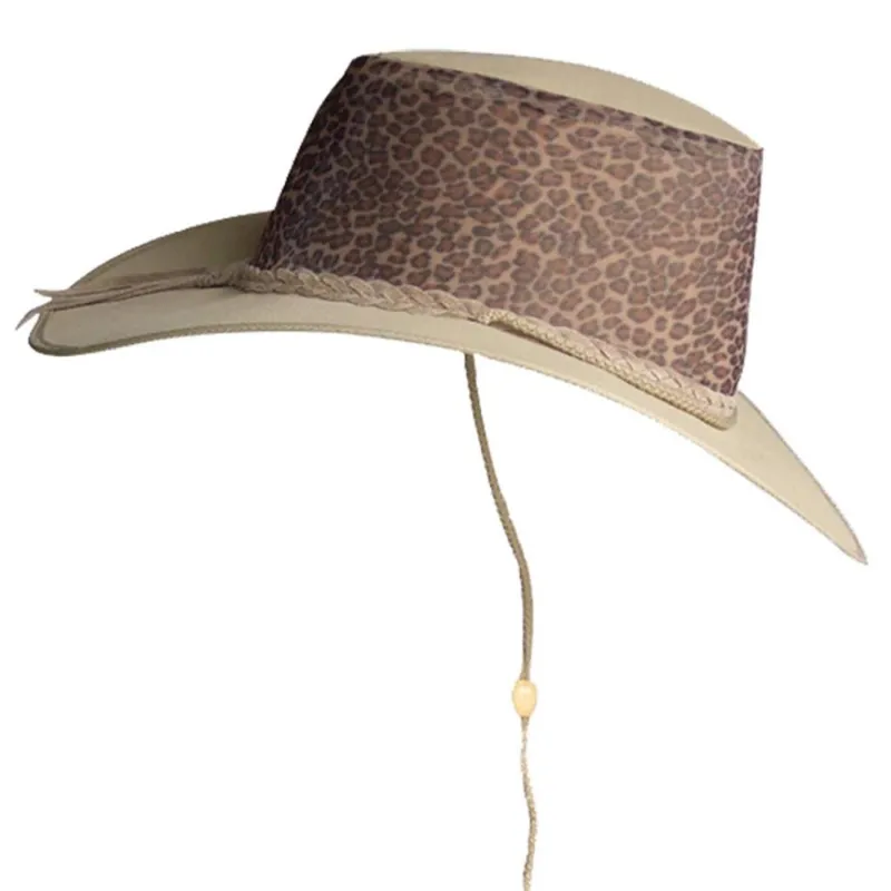 Leopard Canvas & Mesh Hat sold by Kakadu