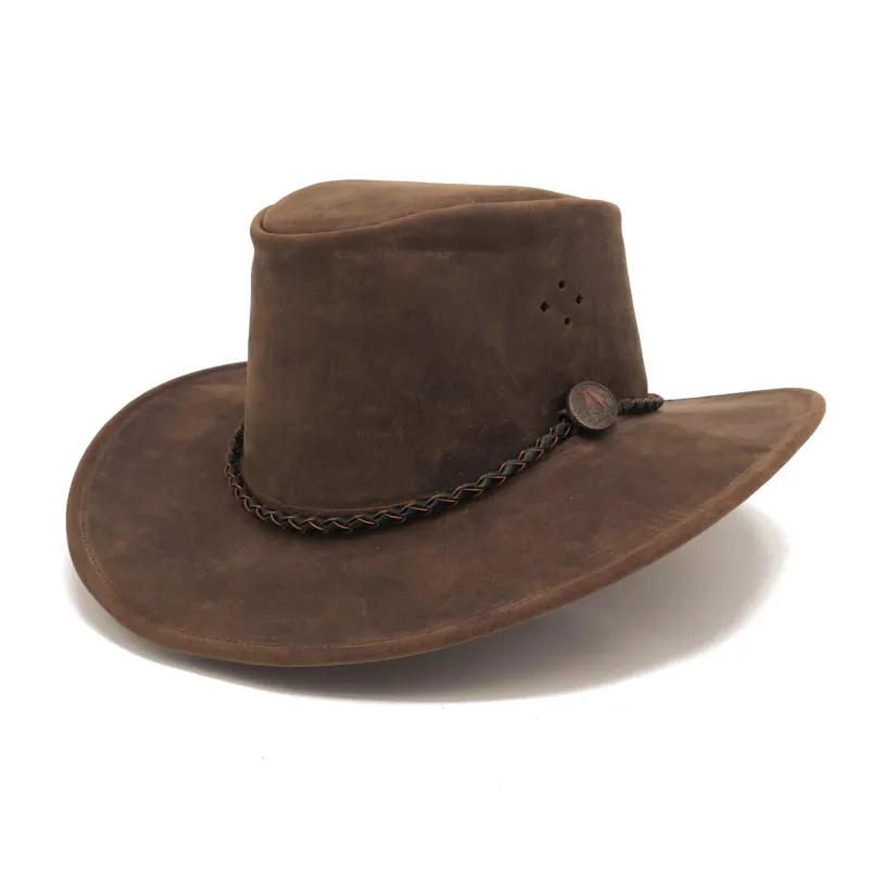 Sydney Leather Hat in Brown sold by Kakadu