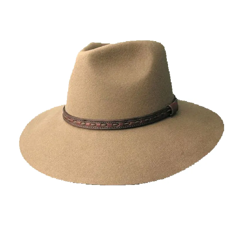 Taree Hat in Taupe Wool Felt sold by Kakadu