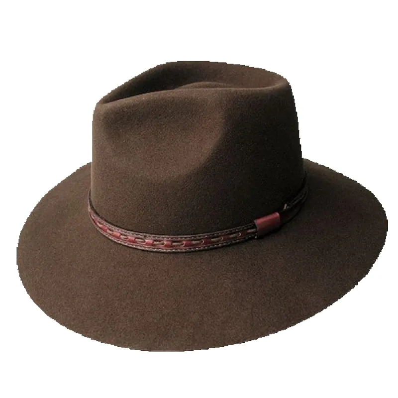 Taree Hat in Brown Wool Felt sold by Kakadu