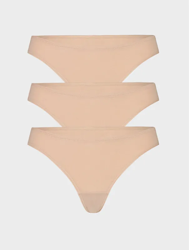 Tangas Coton Bio x3 - Nude-Sable sold by Mina Storm