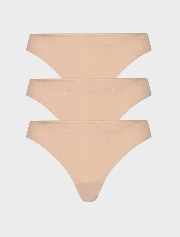 Tangas Coton Bio x3 - Nude-Sable sold by Mina Storm