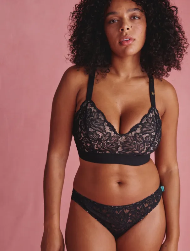 Triangle Belina++ - Dentelle Recyclé - Noir-Ebène made by Mina Storm