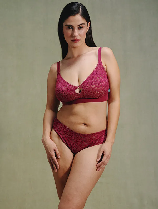 Triangle Selina++ - Dentelle Recyclée - Purple-Plum sold by Mina Storm