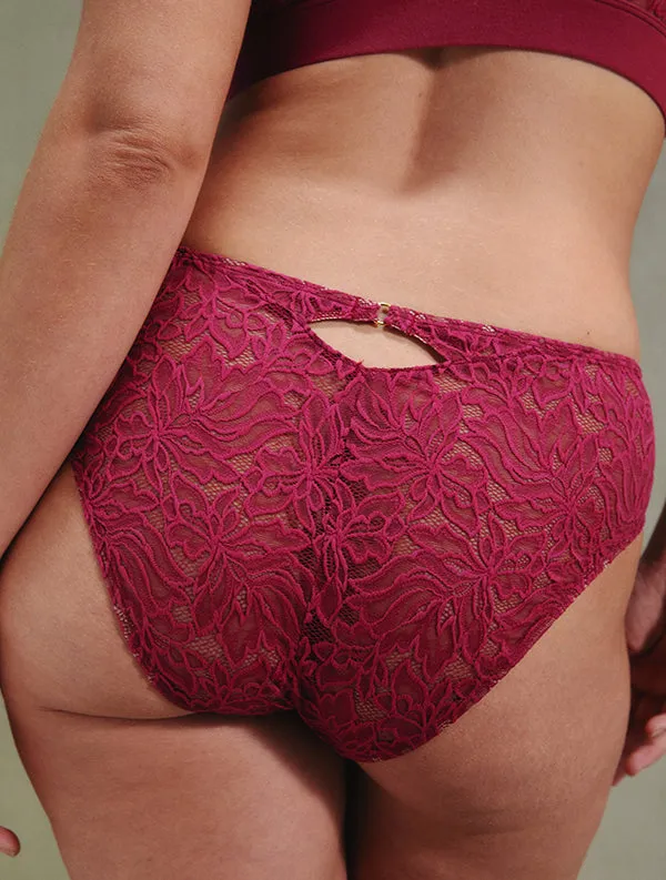 Culotte Sola - Dentelle Recyclée - Purple-Plum sold by Mina Storm