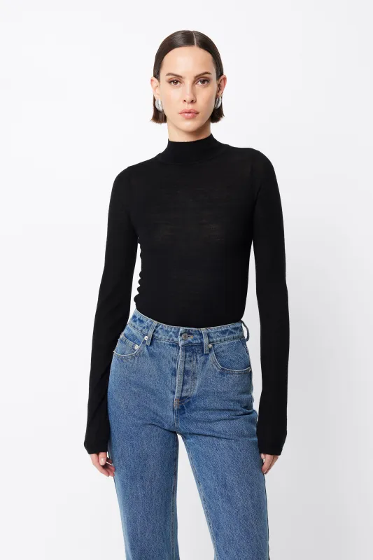 Maine Turtleneck Merino Top made by Mossman