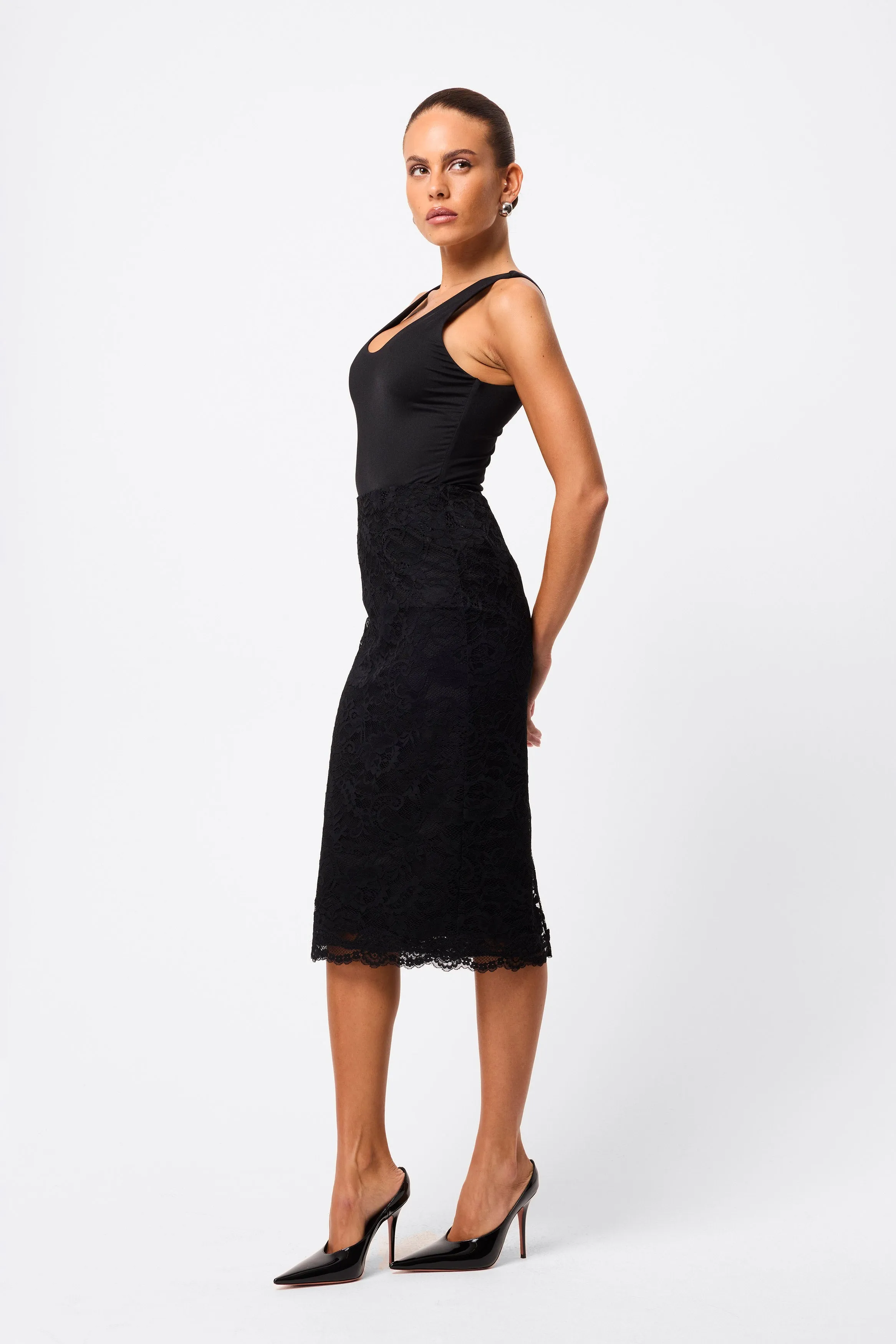 Laced In Love Pencil Skirt sold by Mossman product image thumbnail 5