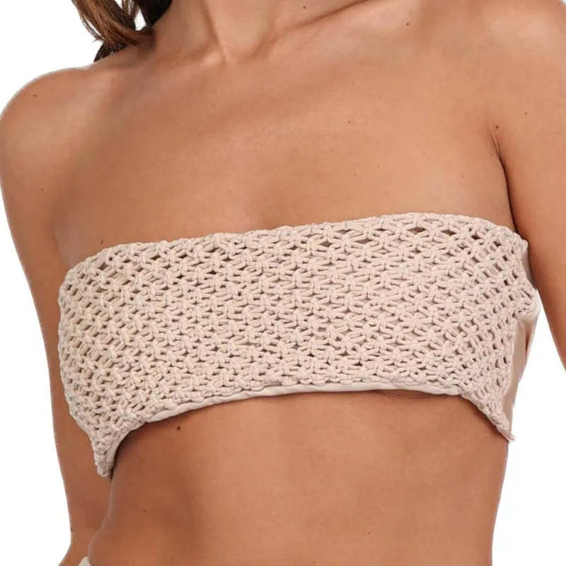 Tia Macramé Strapless Bikini Top sold by Sandy Bottom Swimwear