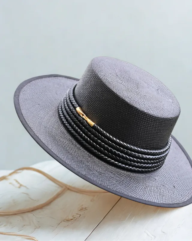 Black Boater Hat sold by Sandy Bottom Swimwear