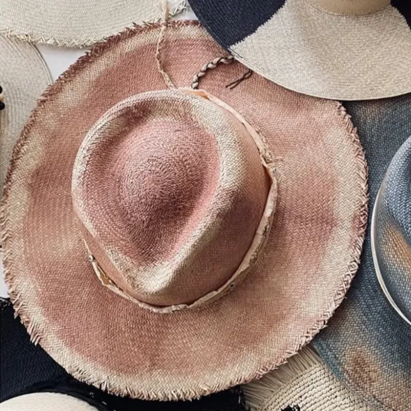 Pink Tie-Dye Toquilla Straw Hat sold by Sandy Bottom Swimwear