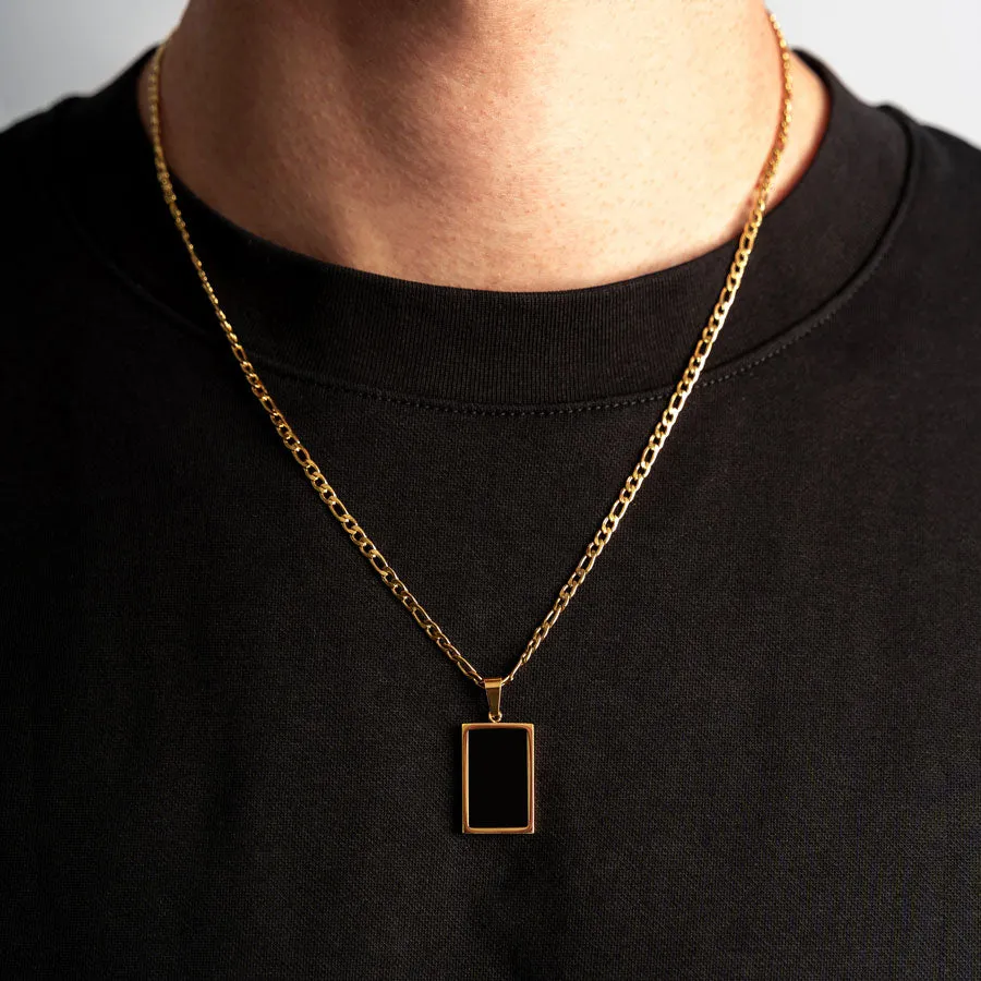 Rectangle Pendant (24kt Gold & Black) sold by Rose Gold & Black product image thumbnail 2