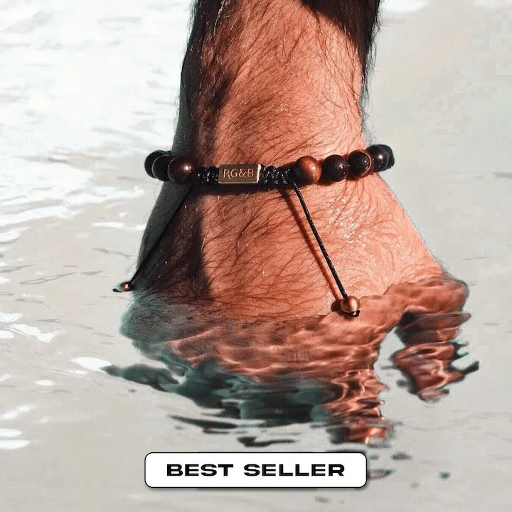 Red Tiger Eye Bead Bracelet sold by Rose Gold & Black product image thumbnail 2