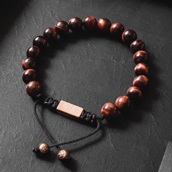 Red Tiger Eye Bead Bracelet sold by Rose Gold & Black product image thumbnail 4