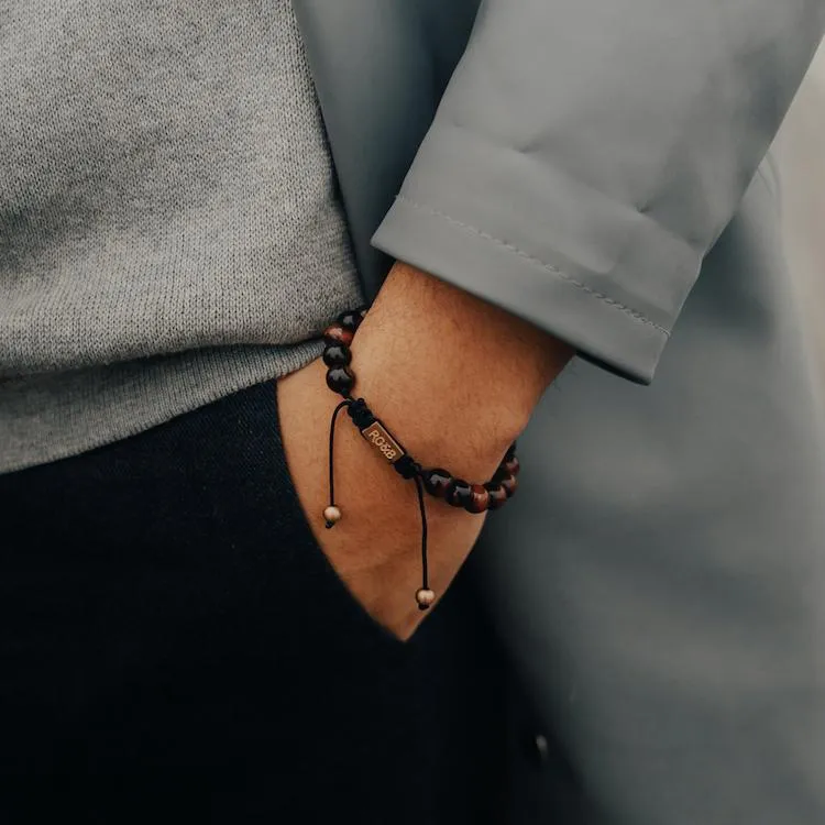 Red Tiger Eye Bead Bracelet sold by Rose Gold & Black product image thumbnail 5