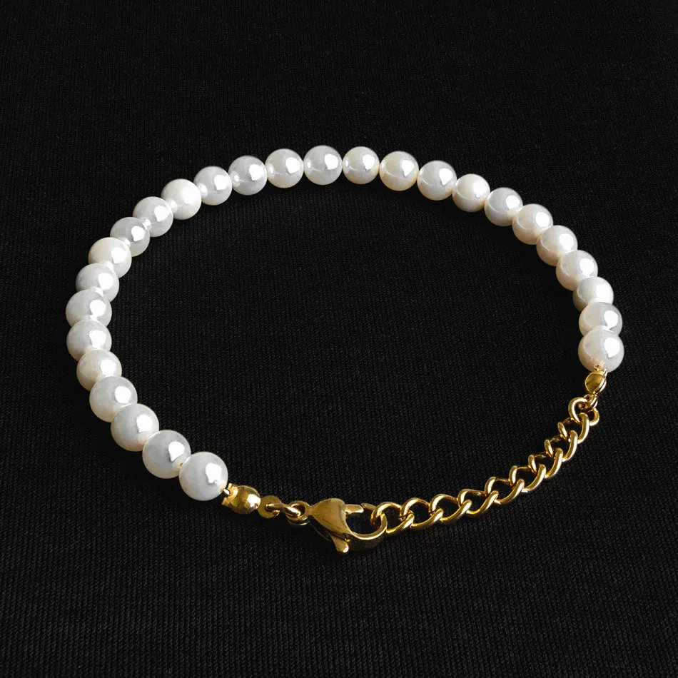 Pearl Bracelet (24kt Gold) sold by Rose Gold & Black product image thumbnail 2