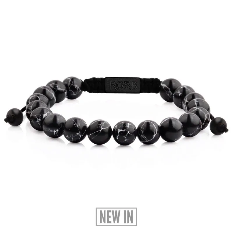 Black Stone Bead Bracelet - B&B sold by Rose Gold & Black