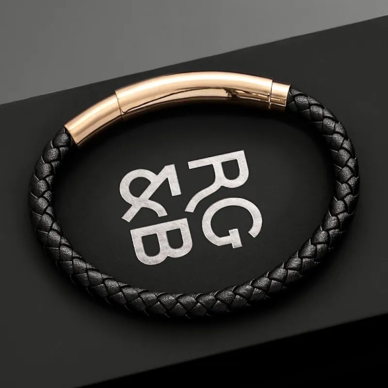 Woven Adjustable Single sold by Rose Gold & Black