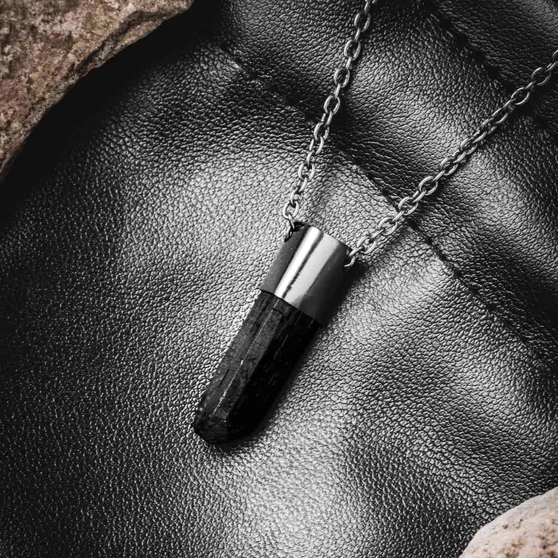 Talisman Necklace - Minimal Black Tourmaline Crystal sold by Rose Gold & Black product image thumbnail 5