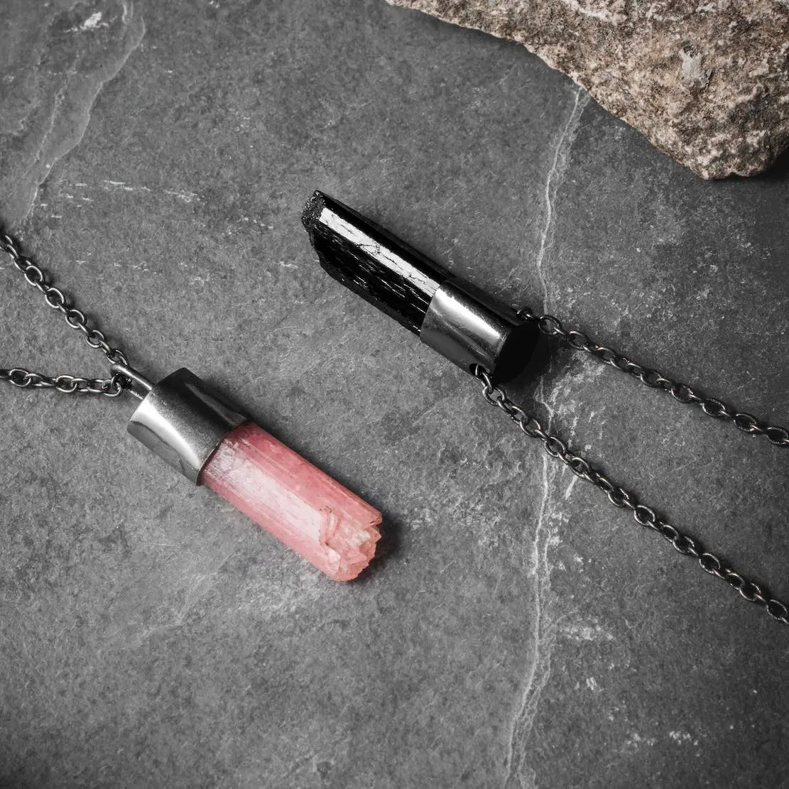 Talisman Necklace - Minimal Black Tourmaline Crystal sold by Rose Gold & Black product image thumbnail 3