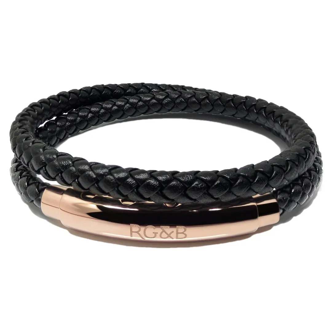 Woven Adjustable Double - RoseGold & Black sold by Rose Gold & Black