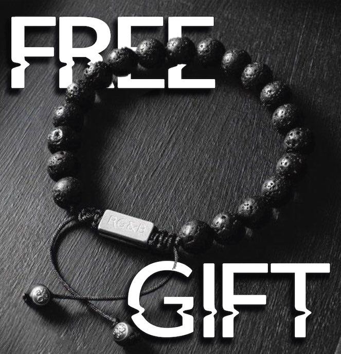 Lava Stone Bead Bracelet - Silver sold by Rose Gold & Black