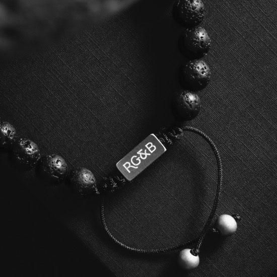 Lava Stone Bead Bracelet - Silver sold by Rose Gold & Black product image thumbnail 2