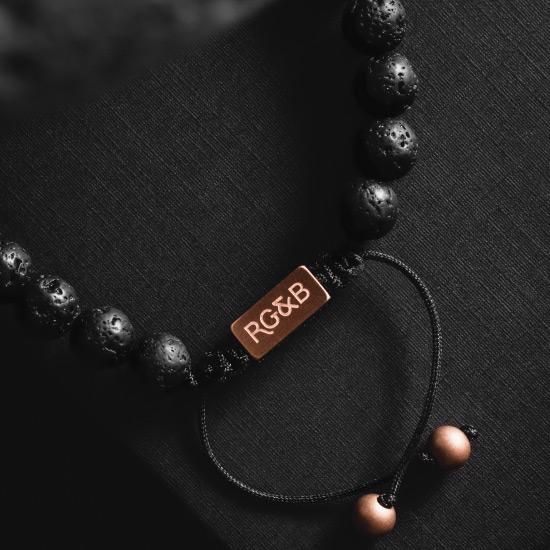 Lava Stone Bead Bracelet sold by Rose Gold & Black product image thumbnail 4