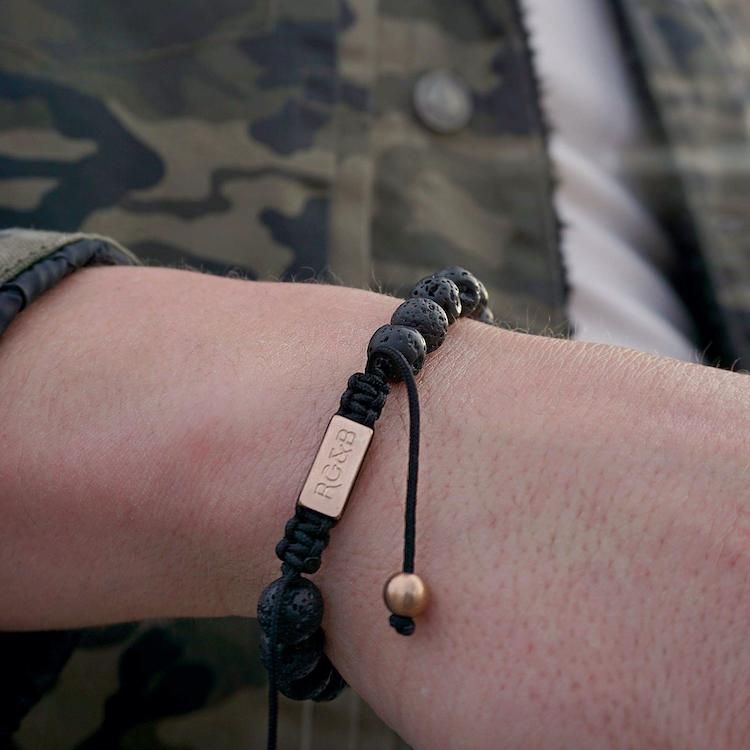 Lava Stone Bead Bracelet sold by Rose Gold & Black product image thumbnail 5