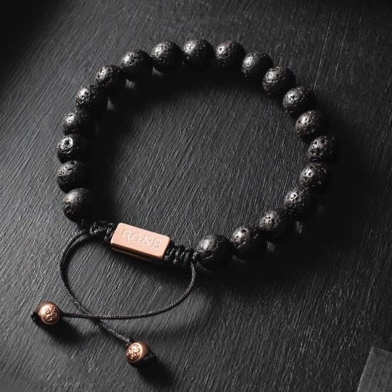 Lava Stone Bead Bracelet sold by Rose Gold & Black product image thumbnail 3