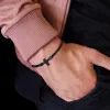 Minimal Bar Bracelet - Rope sold by Rose Gold & Black