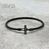 Minimal Bar Bracelet - Rope sold by Rose Gold & Black