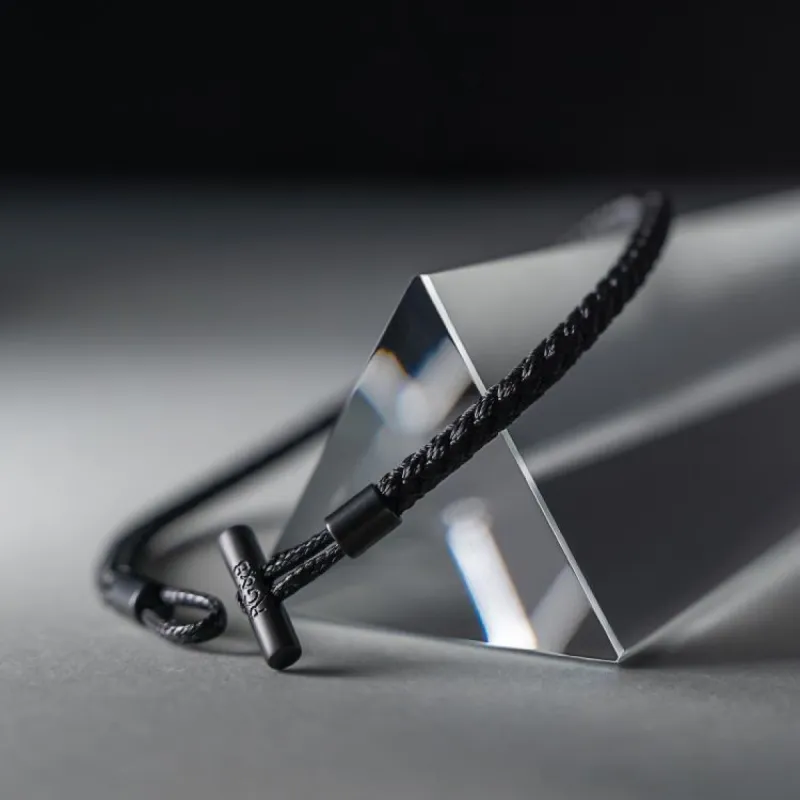 Minimal Bar Bracelet - Rope sold by Rose Gold & Black