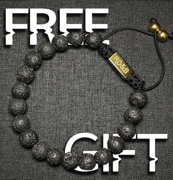 Lava Stone Bead Bracelet - 24kt Gold sold by Rose Gold & Black