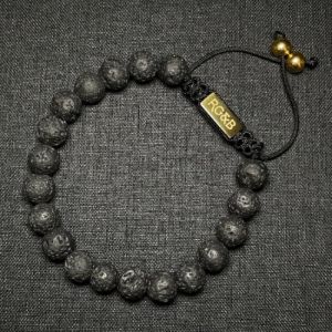 Lava Stone Bead Bracelet - 24kt Gold sold by Rose Gold & Black