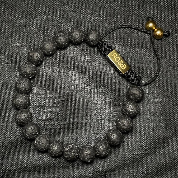 Lava Stone Bead Bracelet - 24kt Gold sold by Rose Gold & Black product image thumbnail 3