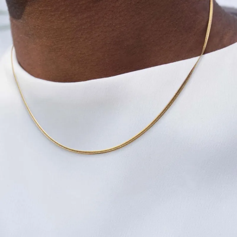 Snake Chain Necklace - 24KT Gold Plated sold by Rose Gold & Black
