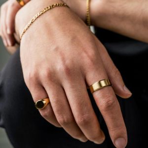 Minimal Ring (Brushed 24kt Gold) sold by Rose Gold & Black