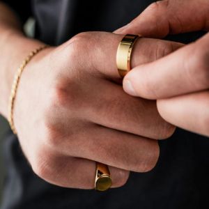 Minimal Ring (Brushed 24kt Gold) sold by Rose Gold & Black
